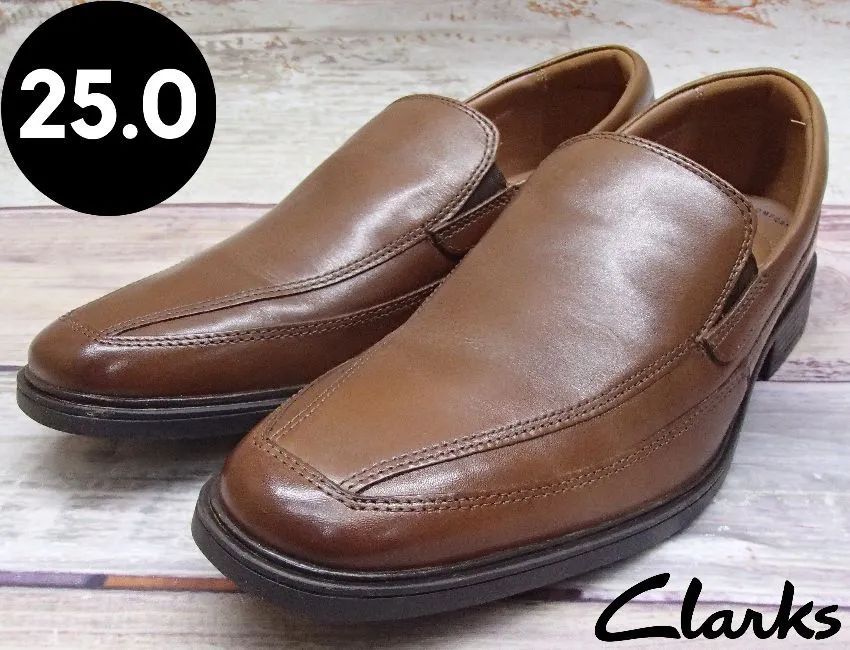 Clarks クラークス スリッポン 本革 ブラウン レザー メンズ 25.5㎝ - 靴