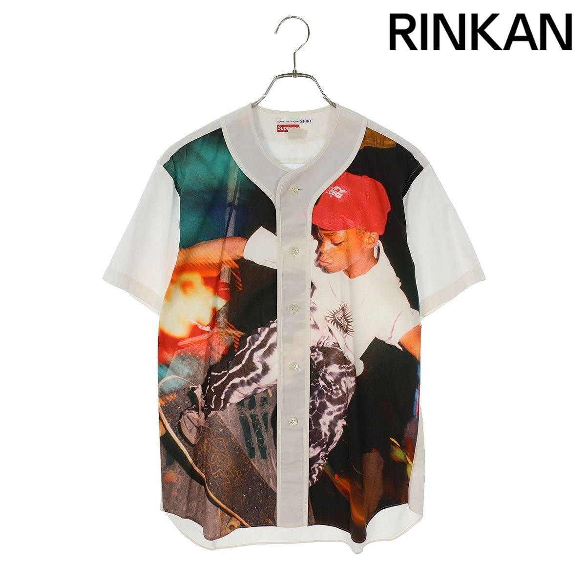 シュプリーム ×コムデギャルソンシャツ COMME des GARCONS SHIRT  14SS  CdG Baseball Shirt ベースボール半袖シャツ メンズ XS