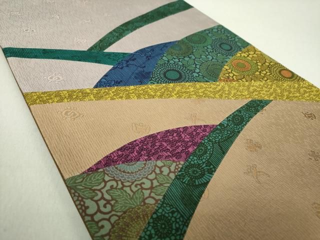 平和屋着物●人間国宝　南部芳松　突彫り　太鼓柄袋帯　切嵌　伊勢型紙　吉祥花文　正絹　逸品　DAAV6028ps 平和屋着物○人間国宝 南部芳松 突彫り 太鼓柄袋帯 切嵌 伊勢