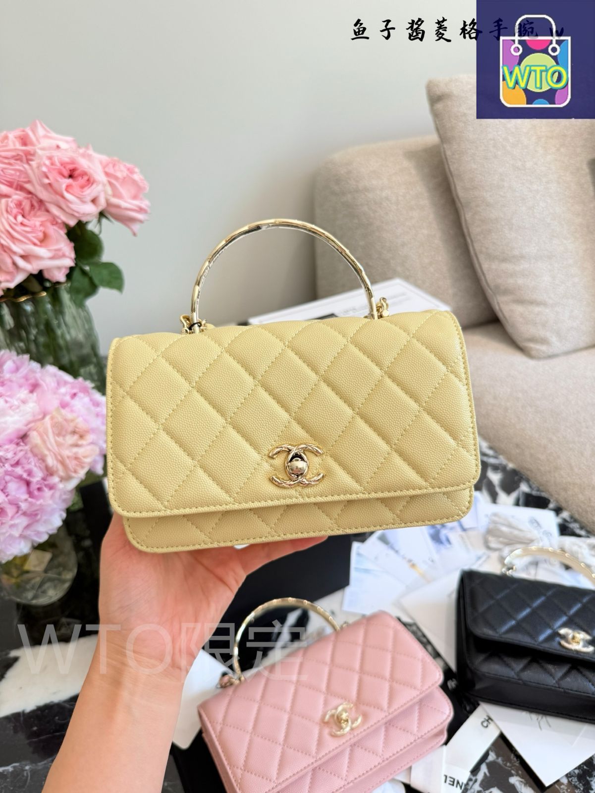 今日特価】Chanel シャネル ハンドル付きWOC ココクラッシュ風