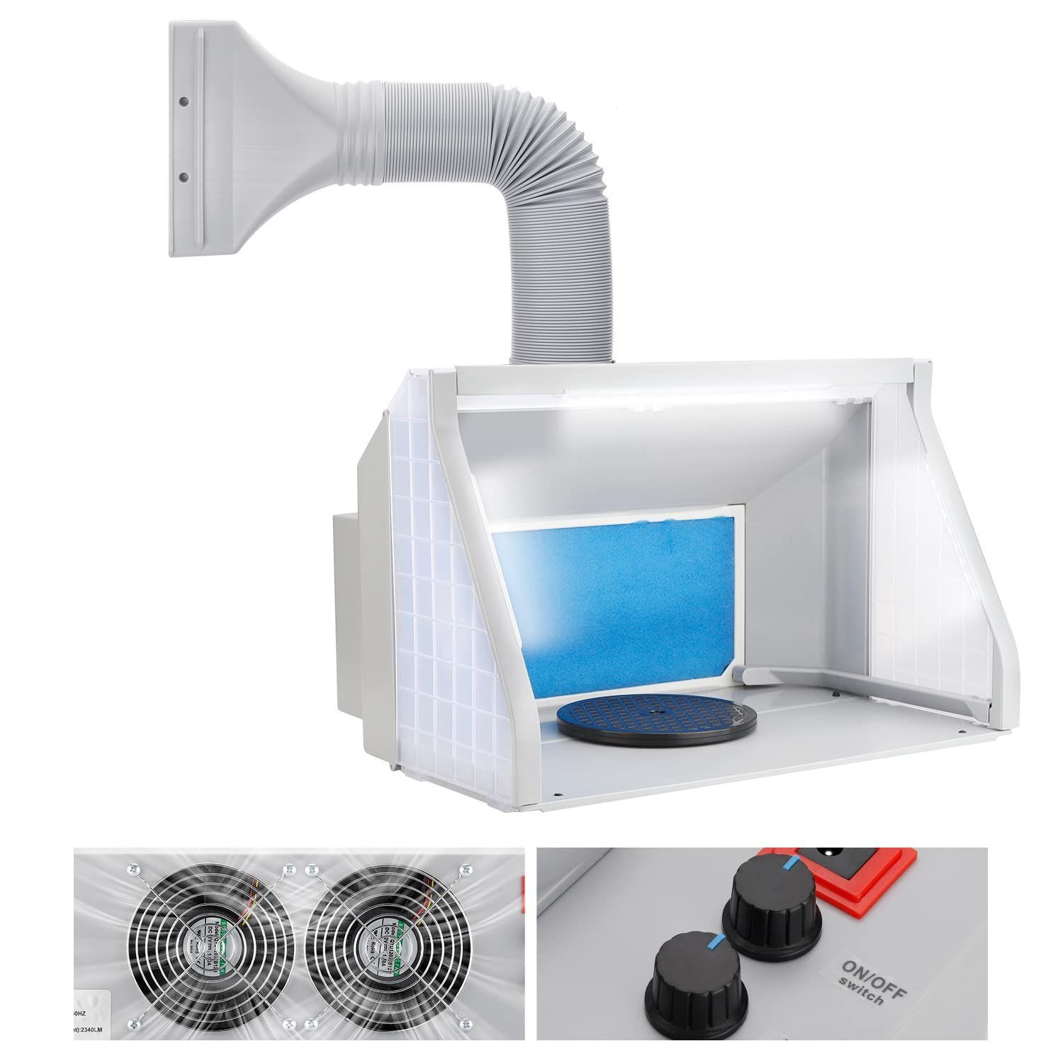 新品・即日発送】urlife 塗装ブース 2基強力ファン LED照明付き 