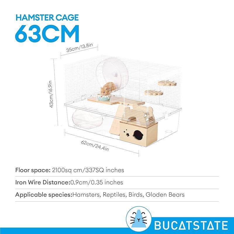 ハムスターケージ620飼育セット BUCATSTATE ハムスターケージ 620 クリアケージ 大型サイズ 飼育