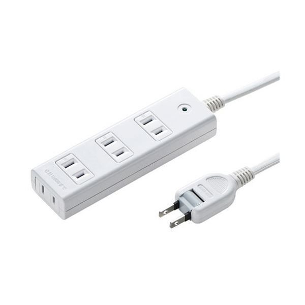 まとめ サンワサプライ雷ガードタップ ホコリ防止シャッター マグネット付 2P 4個口 1m ホワイト TAP-SP2114MG-1WN 1個 ×3セット