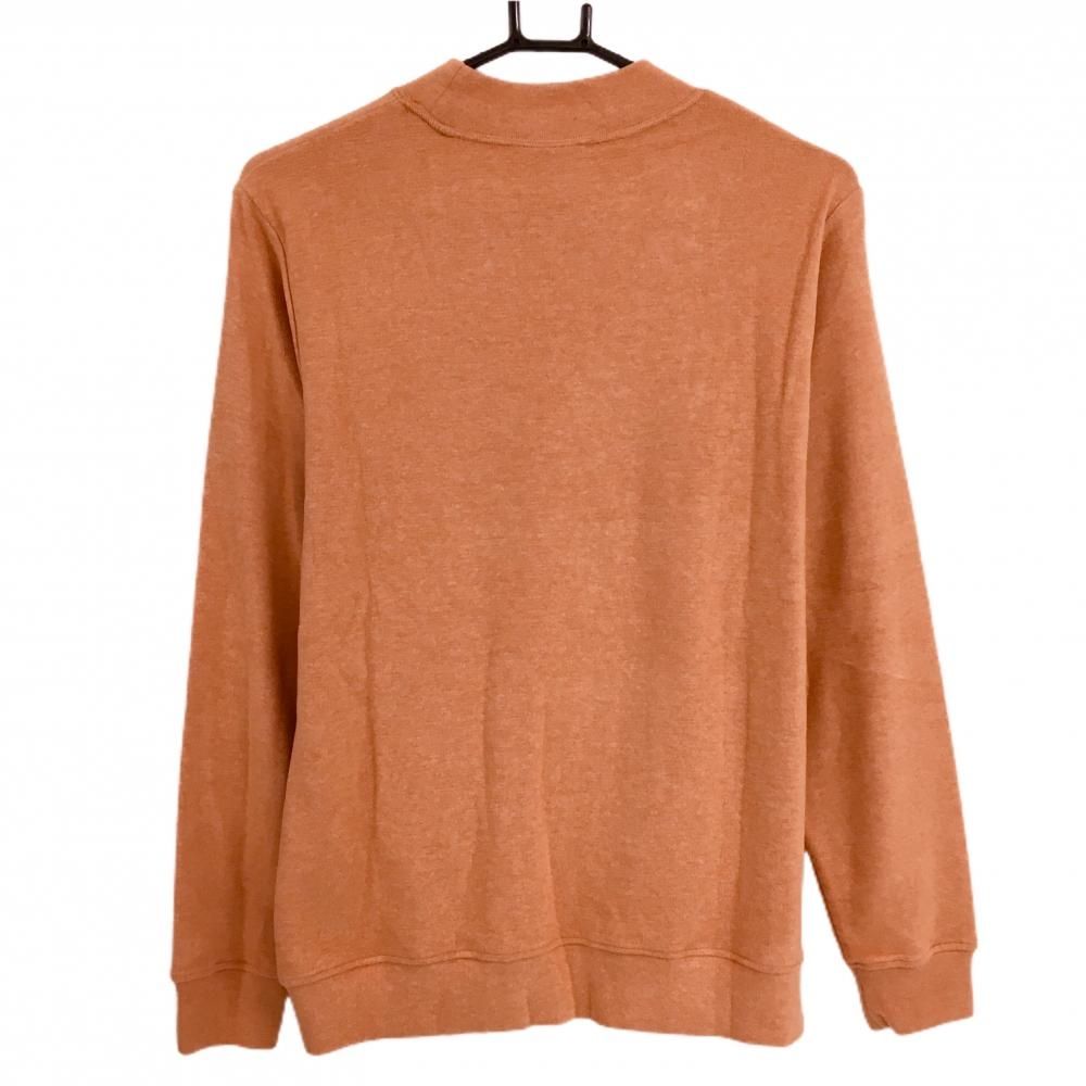 超 ムータマリン 長袖ハイネックシャツ オレンジ×白 起毛素材 アクリル混 メンズ 4 S ゴルフウェア モデル muta