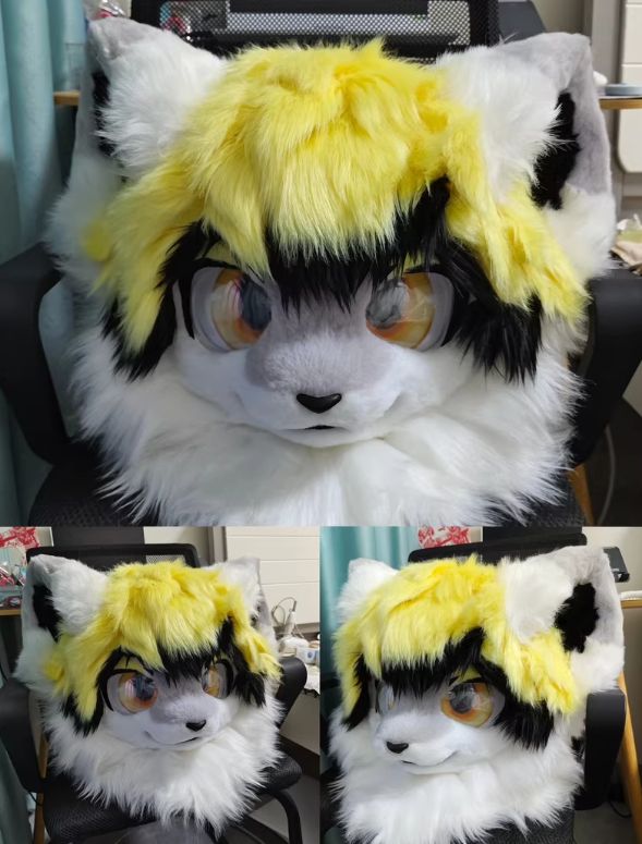 着ぐるみヘッド kigurumi NO.51 キツネ 水色 青 四つ耳 ファースーツ