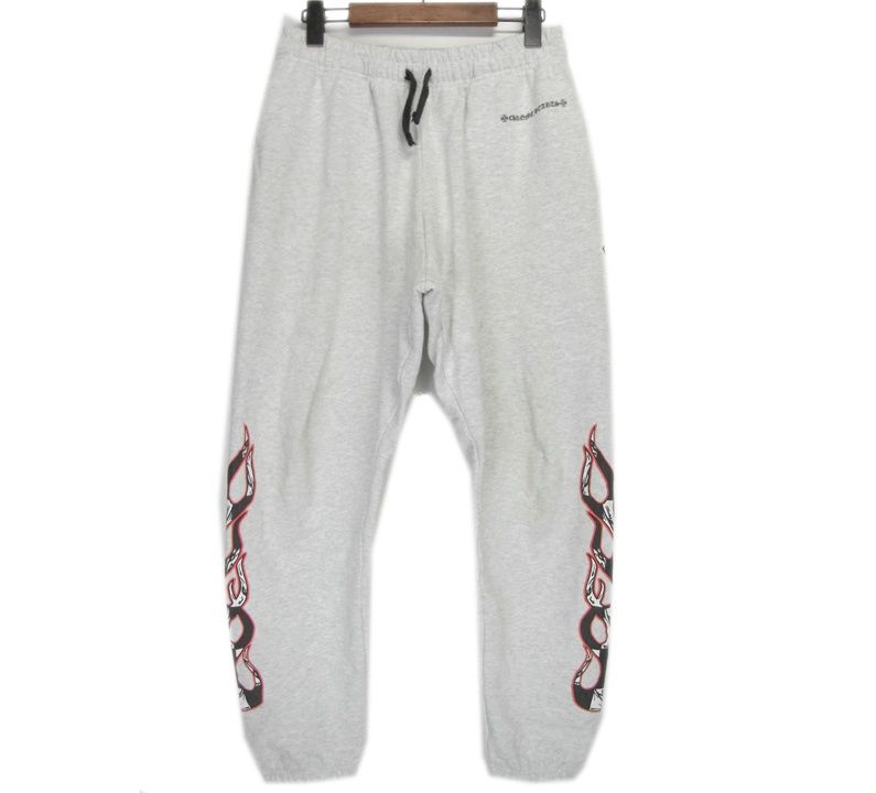 クロムハーツ CHROME HEARTS × マッティボーイ MATTY BOY 【 PPO BRAIN SWTPANTS 】 ファイヤープリント スウェット ロングパンツ　s3962