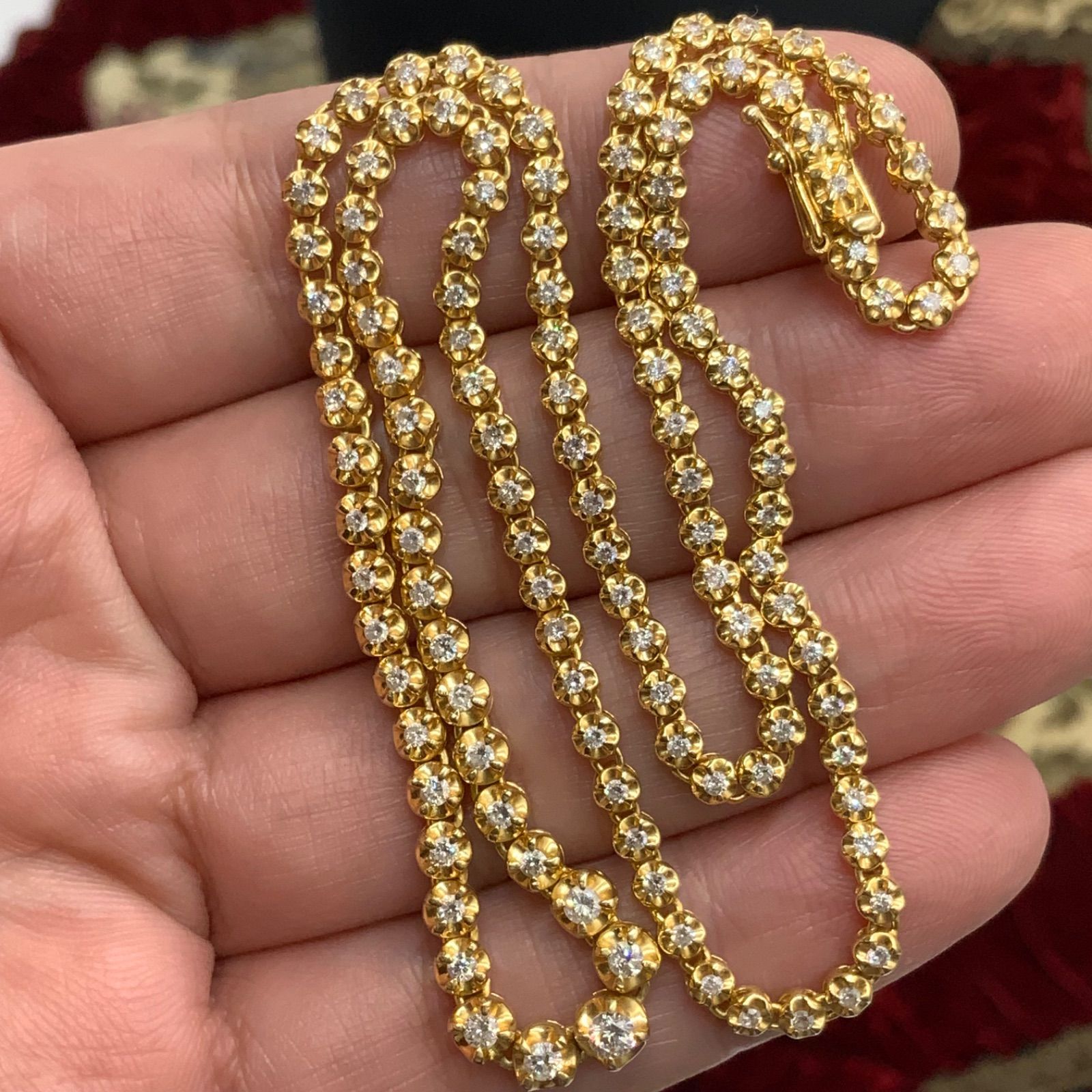 K18 テニスネックレス ダイヤ 2ct 16.8g 約44.5cm - メルカリ