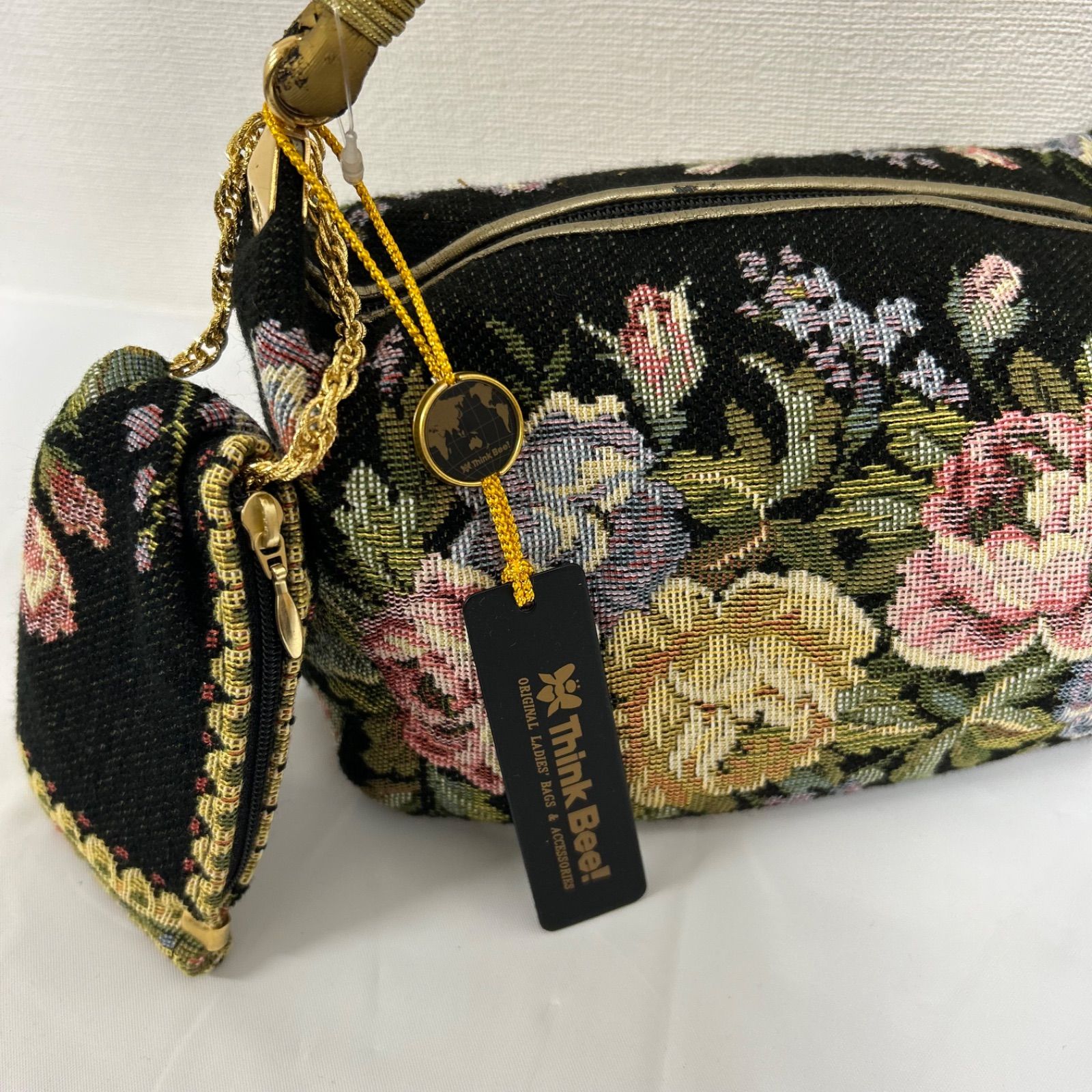 花柄刺繍 ハンドバッグ シンクビー シンクビー！ Think Bee! 花柄刺繍 ハンドバッグ - メルカリ