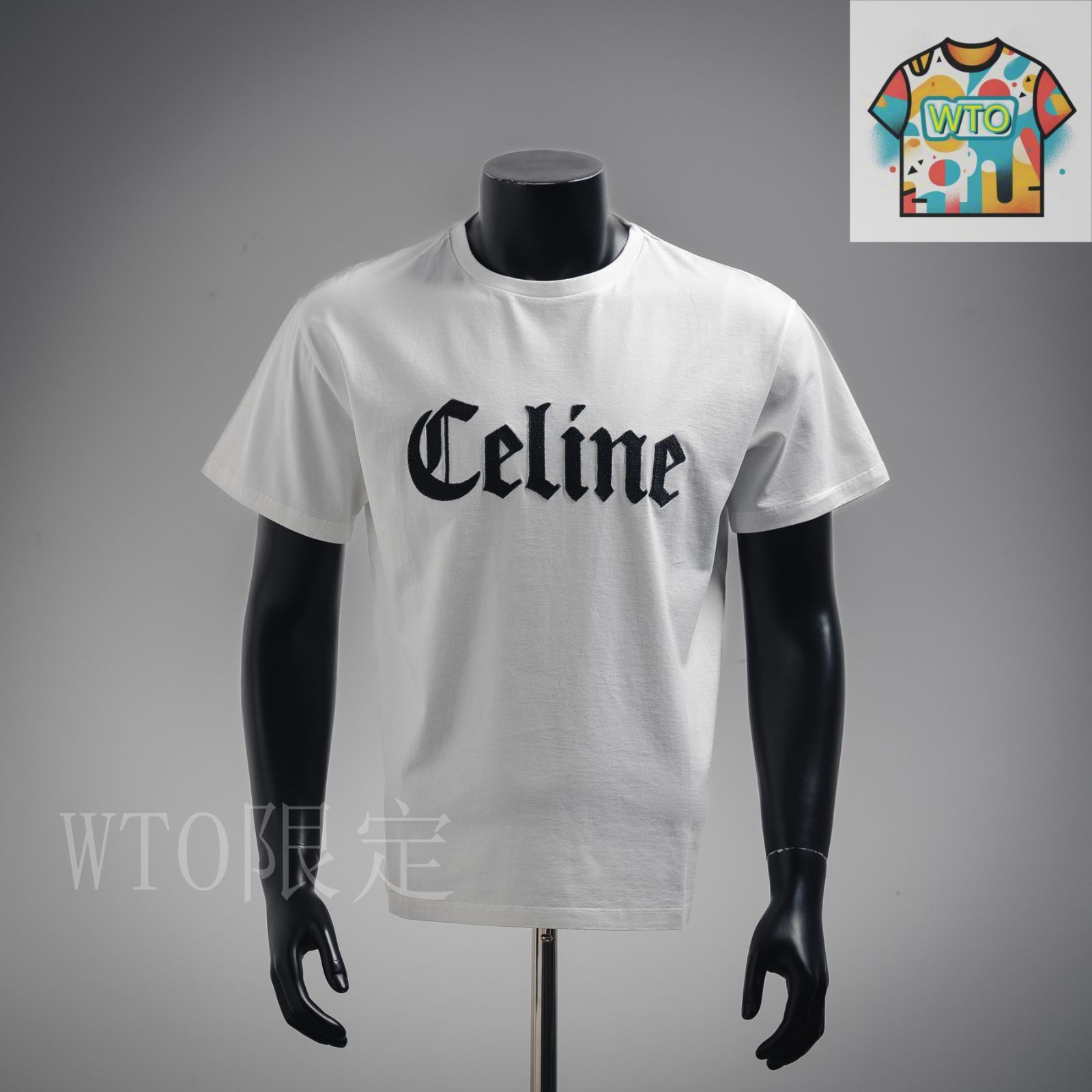 Celine アーケードデザイン Tシャツ~ CELINE(セリーヌ) クロップドTシャツ 2X09D671Q レッド×ホワイト