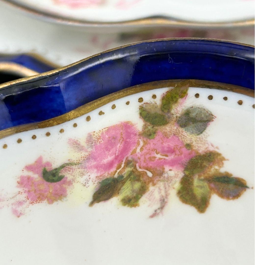 コバルト金彩 薔薇文