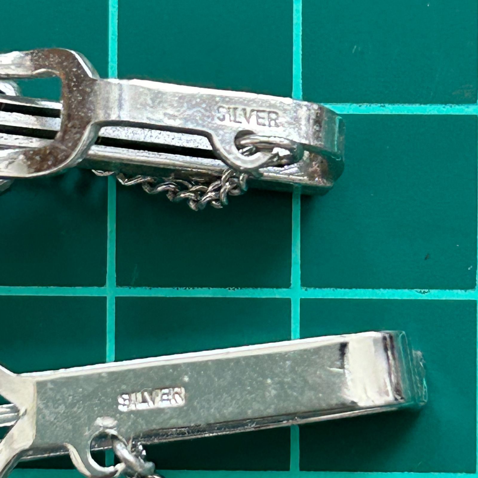 ネクタイピン 4個 まとめセット：3点 silver刻印アリ 石付き