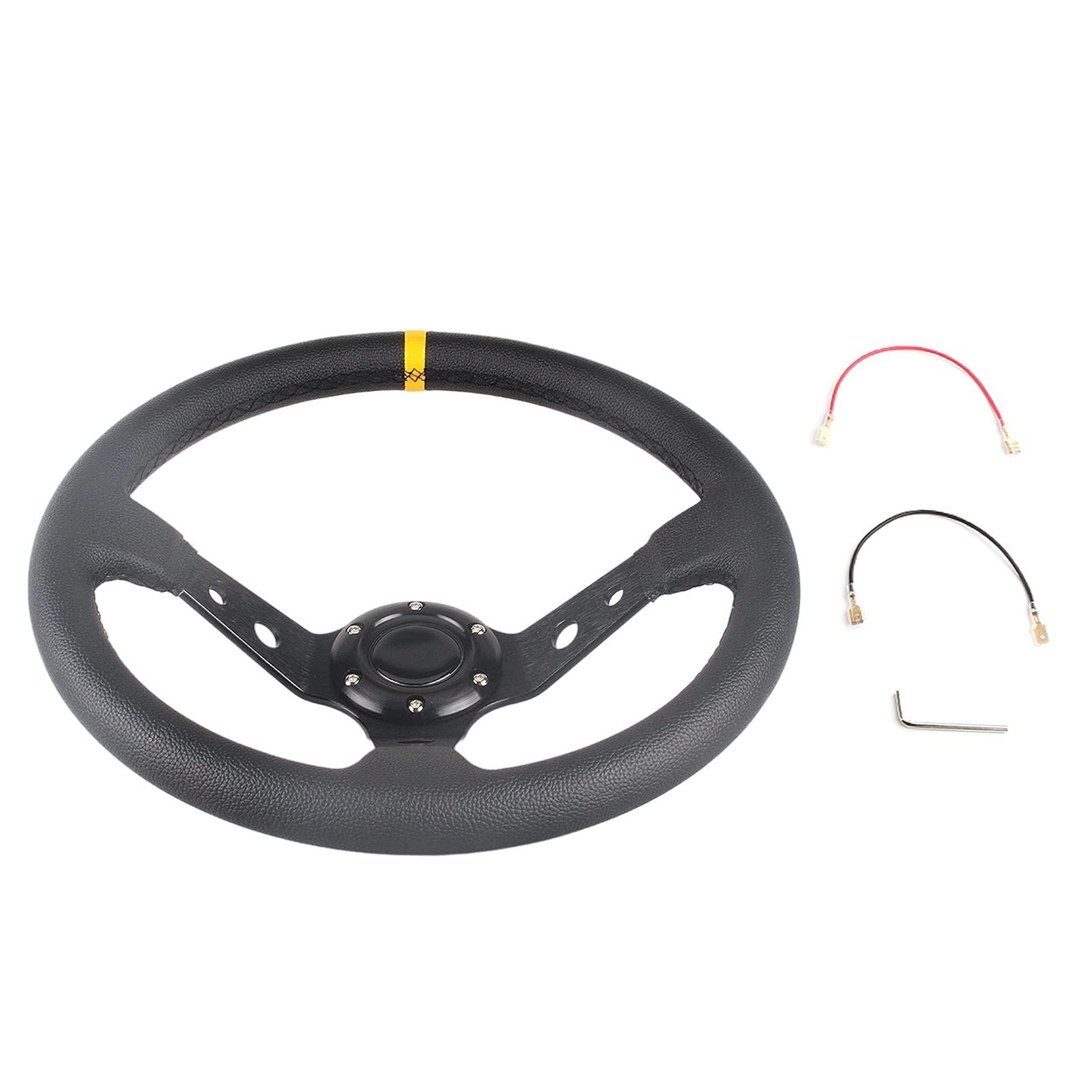 新品 VEHSUN ステアリング 35φ 車用 カー ハンドル ディープ