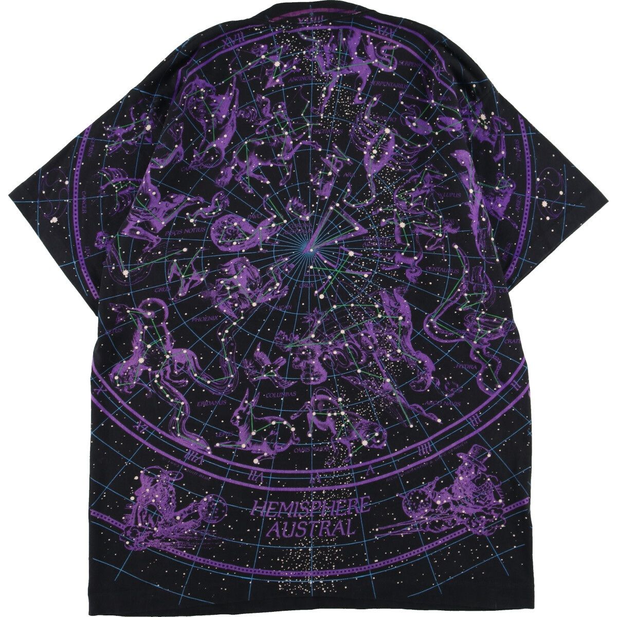 古着 90年代 リキッドブルー LIQUID BLUE 総柄 星座柄 プリントTシャツ 