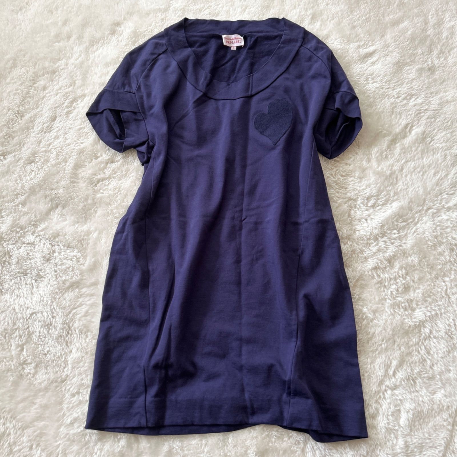Vivienne Westwood RED LABEL ヴィヴィアンウエストウッド レッドレーベル チュニック カットソー ワンピース サイズ2 M ダークパープル