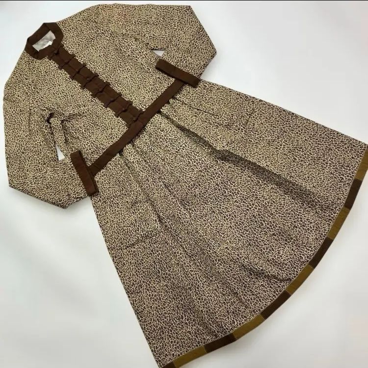 カネコイサオ ヒョウ柄 裾パッチキルティングスカート ジャケットset