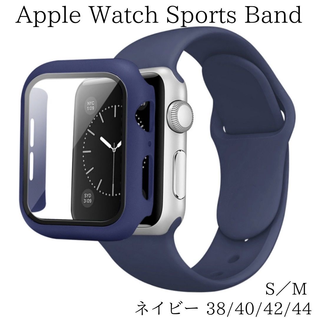 ネイビー☆アップルウォッチ ラバーベルト Apple Watch バンド