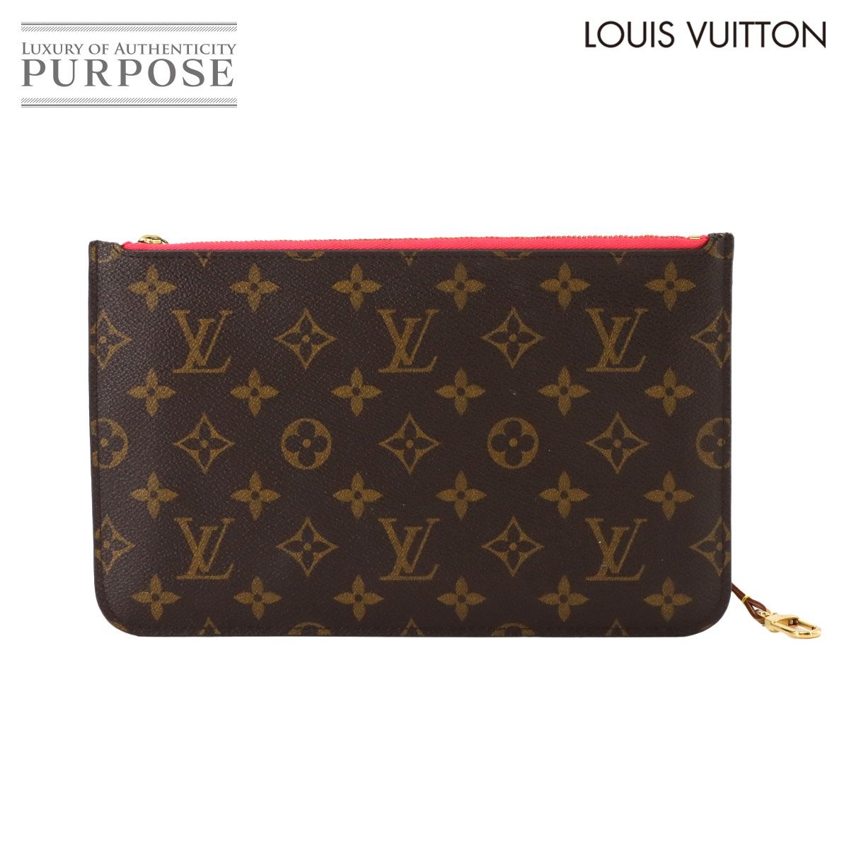 ルイ ヴィトン LOUIS VUITTON モノグラム ネヴァーフル用 ポーチ ブラウン レッド系 ゴールド 金具 Monogram Pouch 90279212