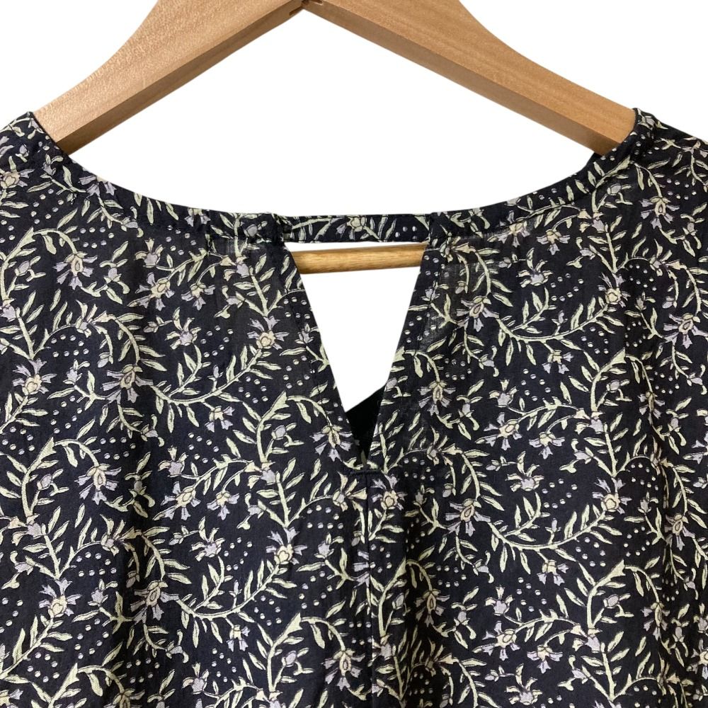 美品 24AW BEARDSLEY ビアズリー プリントギャザーワンピ 長袖