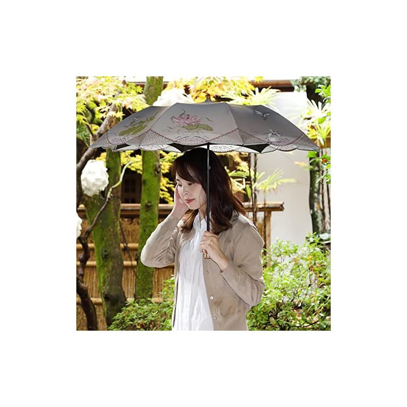 シノワズリーモダン 日傘 晴雨兼用 女優日傘 長日傘 刺繍 孔雀 完全