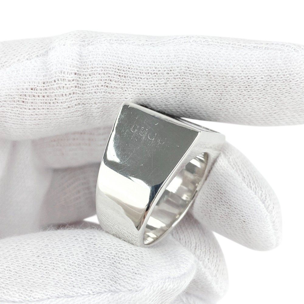 □新同□磨き済□ グッチ リング 指輪 シルバー ブラック SV 925  