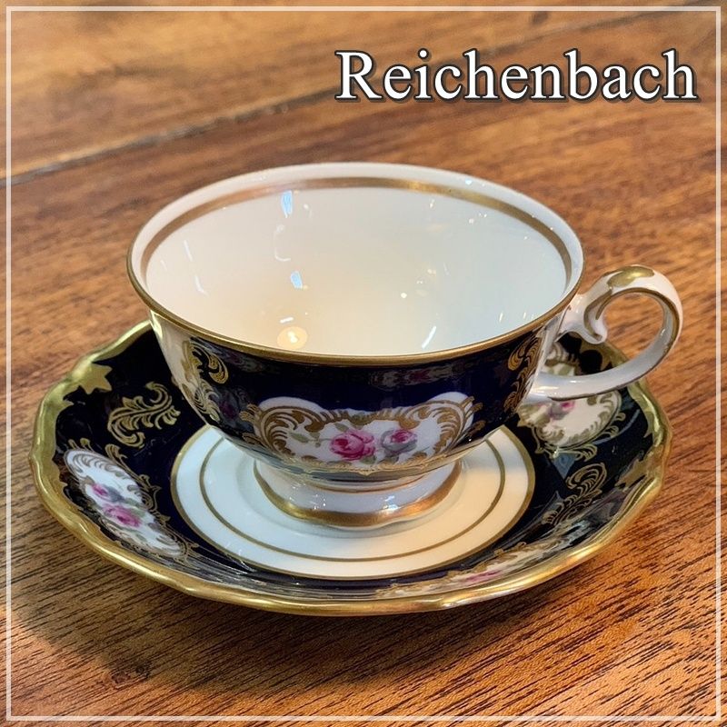 ドイツ製 ライヒェンバッハ Reichenbach 薔薇デミタスカップ＆ソーサー ライヒェンバッハ◇ティーコーヒーセット◇REICENBACH 薔薇