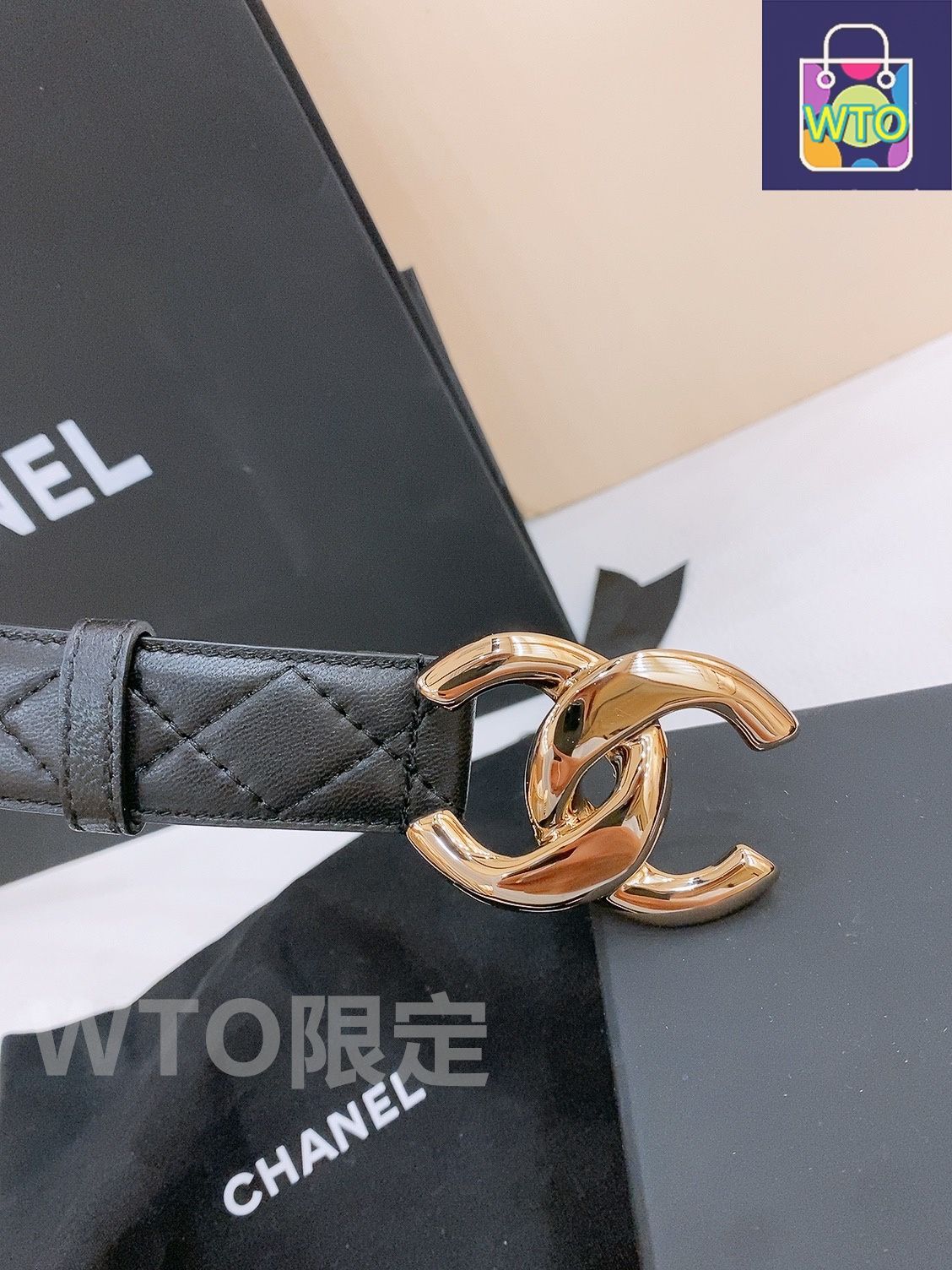 CHANEL ベージュ ダブルCロゴ ベルト 69 CHANEL ベージュ ダブルCロゴ ベルト 69