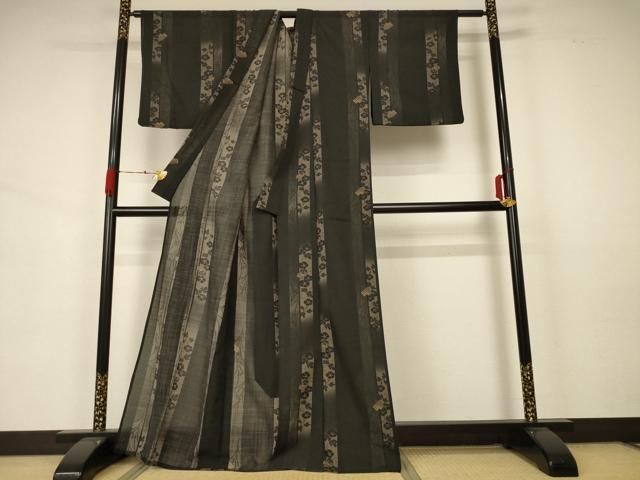 何でも揃う。 平和屋着物*夏物 小紋 紗 朝顔 洗える着物 AABA6560jd