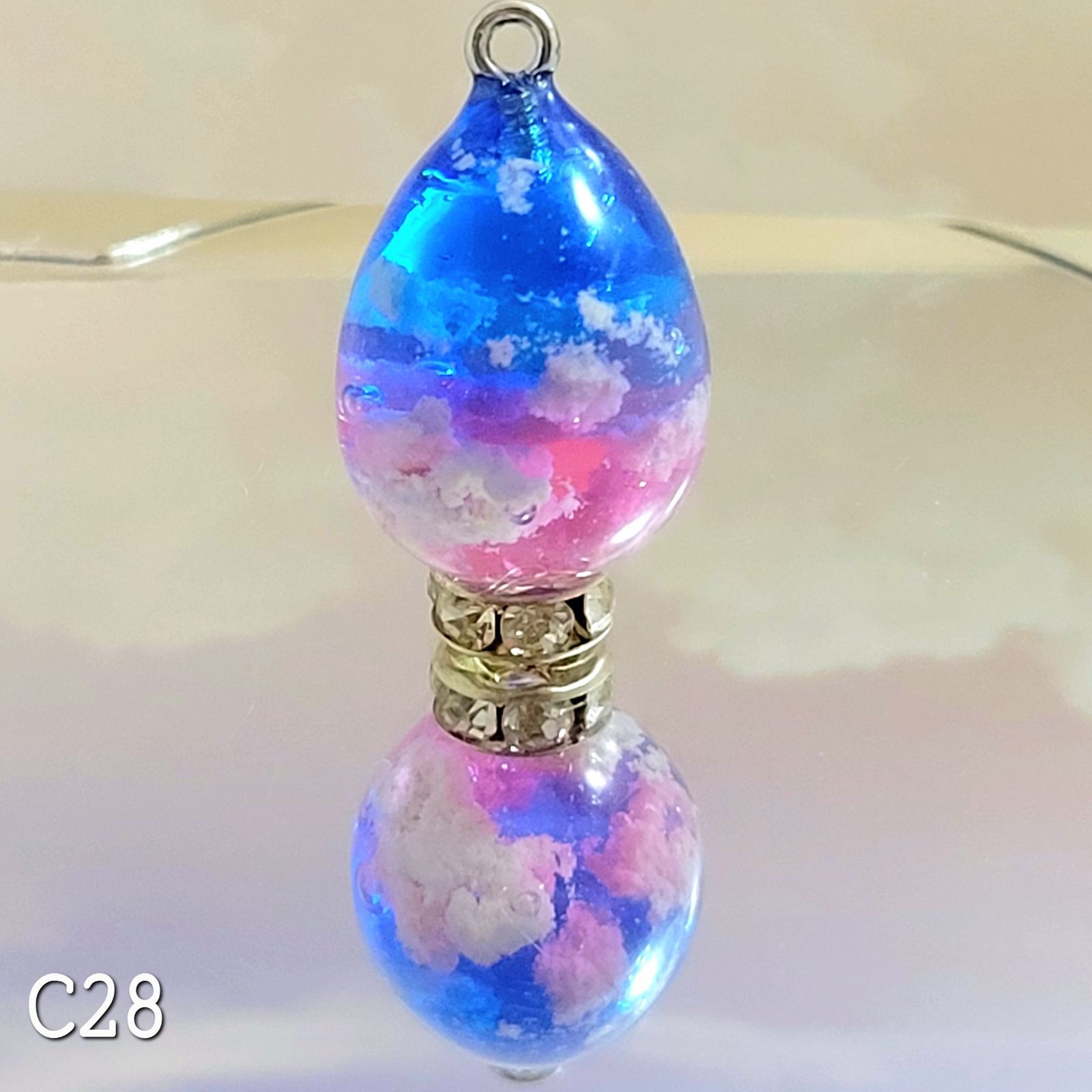 No.1370空玉/雲玉レジン24mm【ちいこい】 空たまごネックレス 空玉 雲レジン C28 - メルカリ