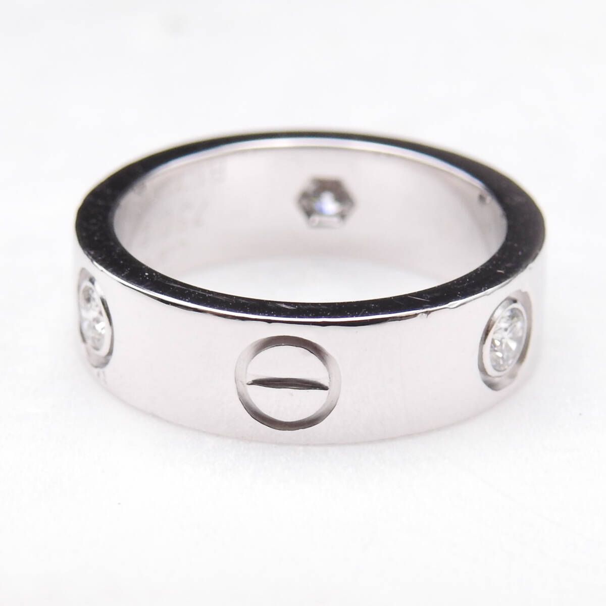 Cartier ハーフ ダイヤ 3P ラブリング 9号弱 / #49 K18WG Cartier ハーフ ダイヤ 3P ラブリング 9号弱 / #49 K18WG