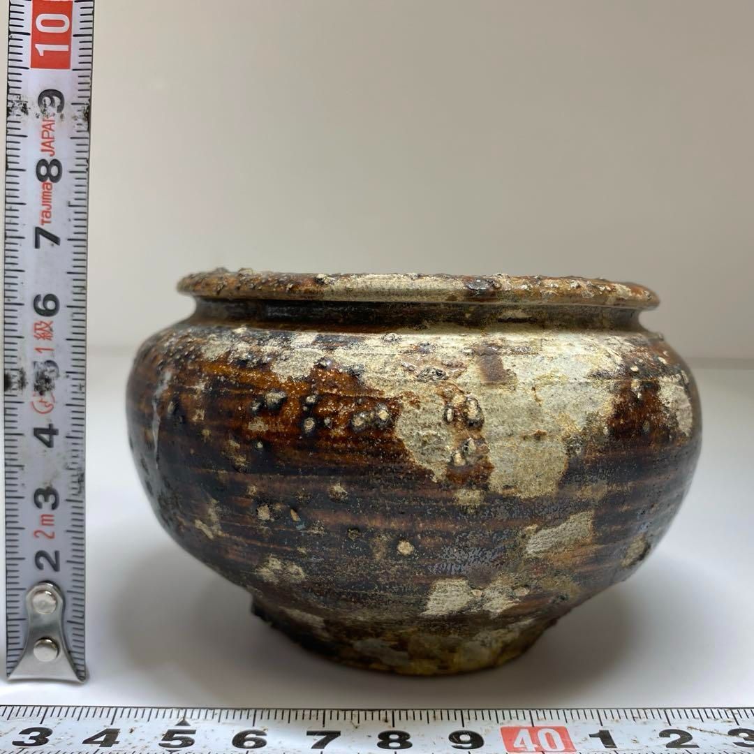 古代　李朝　飴釉丸壷　幅約10㎝　東Y6-1107①タコサ 古代 李朝 飴釉丸壷 幅約10㎝ 東Y6-1107①タコサ - メルカリ