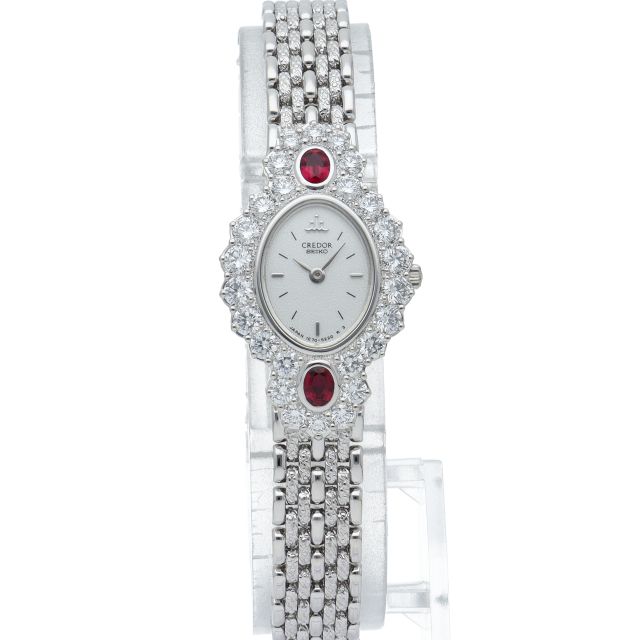 セイコー クレドール レディース時計 ルビー ダイヤベゼル 1E70-3140