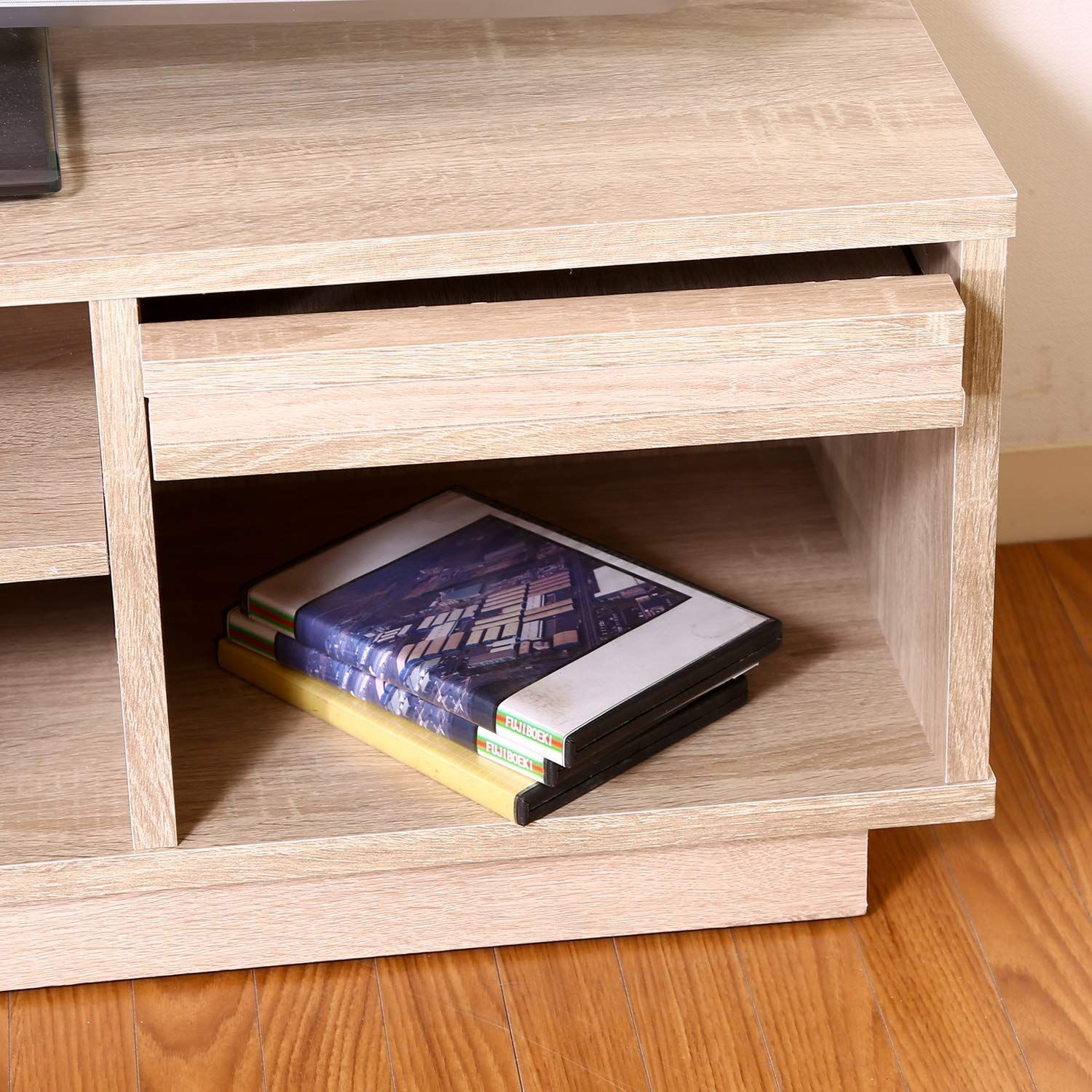  数量 99262 キャスター付き フラップ扉 ローボード ホワイトオーク 幅119 奥行38 高さ34 cm 32型対応 TVラック テレビ台 不二貿易 その他 レコーダー