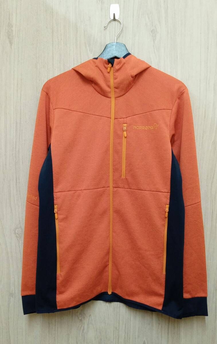 NORRONA|ノローナ|ジャケット|Falketind Warm2 Octa Hood|1815-22|オレンジ×ネイビー|Mサイズ