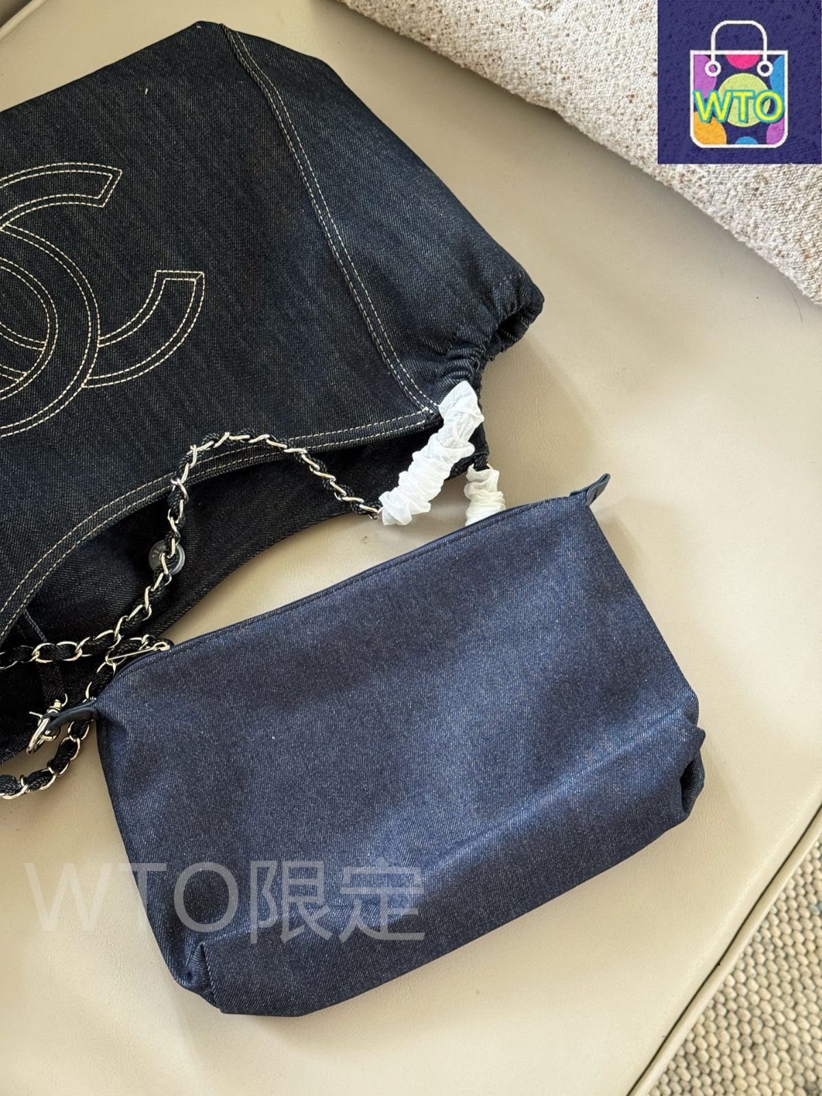 シャネル　デニム　ヴィンテージ シャネル 財布 二つ折り デニム 長財布 デニム 【極美品】正規品