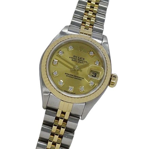 ロレックス ROLEX デイトジャスト 79173G K番 時計 レディース ブランド 10P ダイヤモンド 自動巻き AT ステンレス SS ゴールド YG コンビ 磨き済み 【中古】