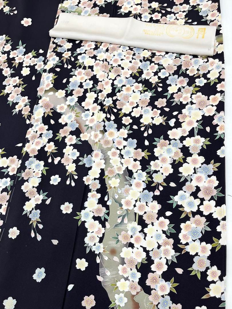 桜尽くし 訪問着 正絹 ちりめん 躾糸付き X571 - メルカリ