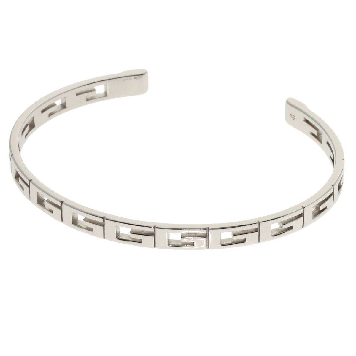 GUCCI グッチ Gロゴ バングル 18 ブレスレット K18WG レディース