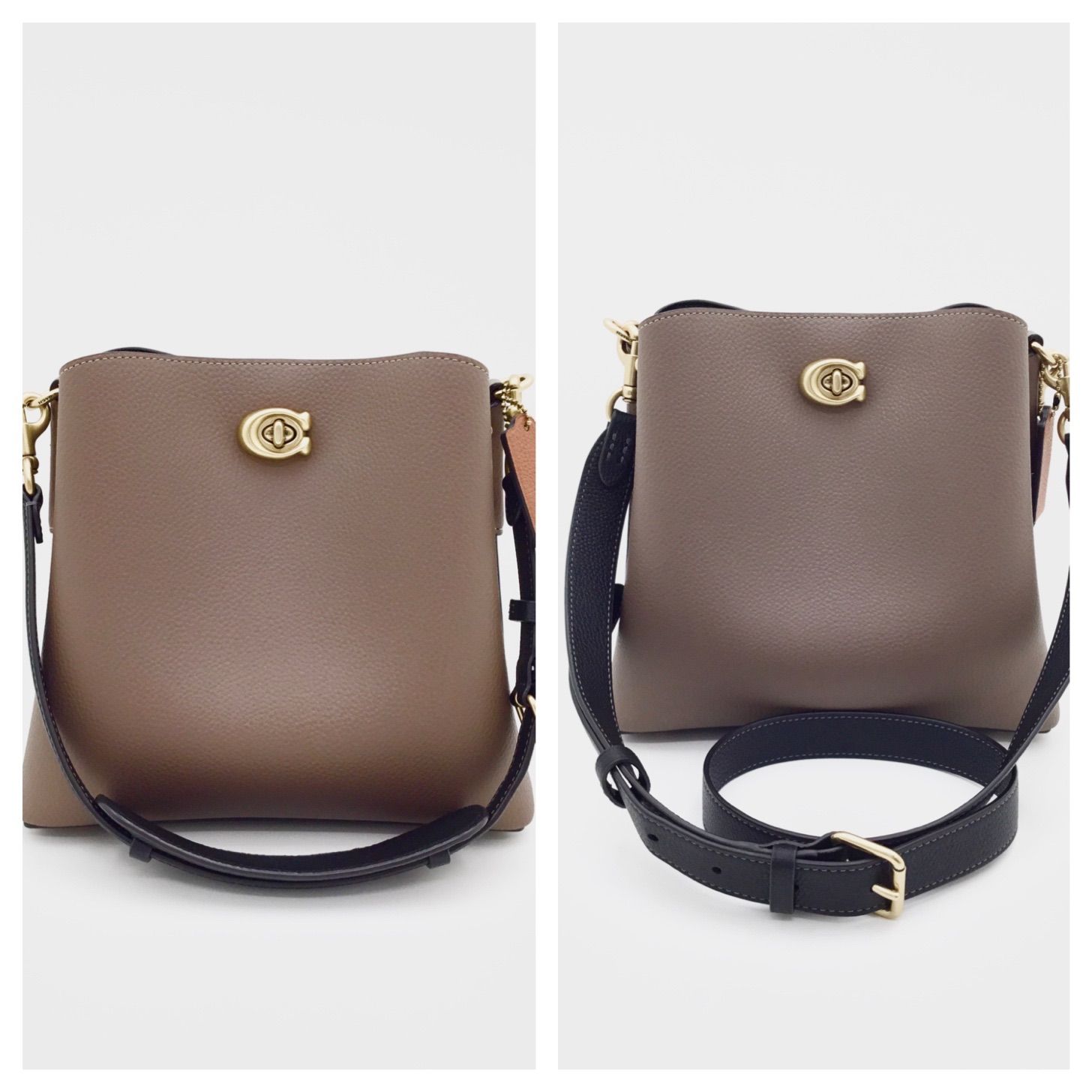 中古 美品】コーチ COACH ウィロウ バケット バッグ カラーブロック 