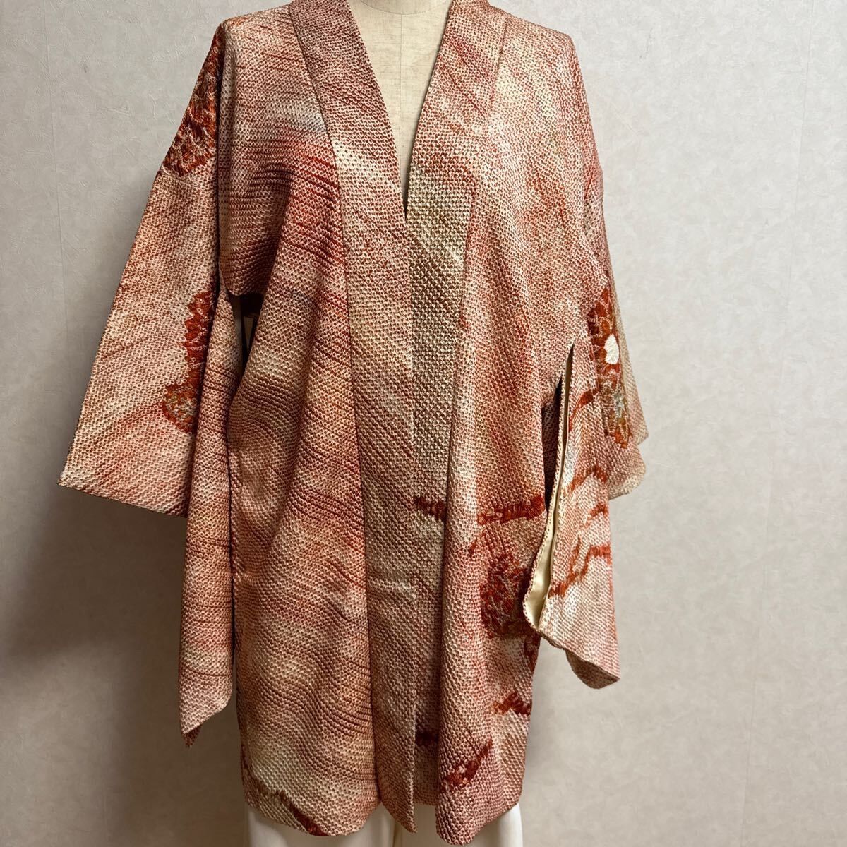 き51○ 着物リメイク 正絹 ハンドメイド 羽織総絞り - メルカリ