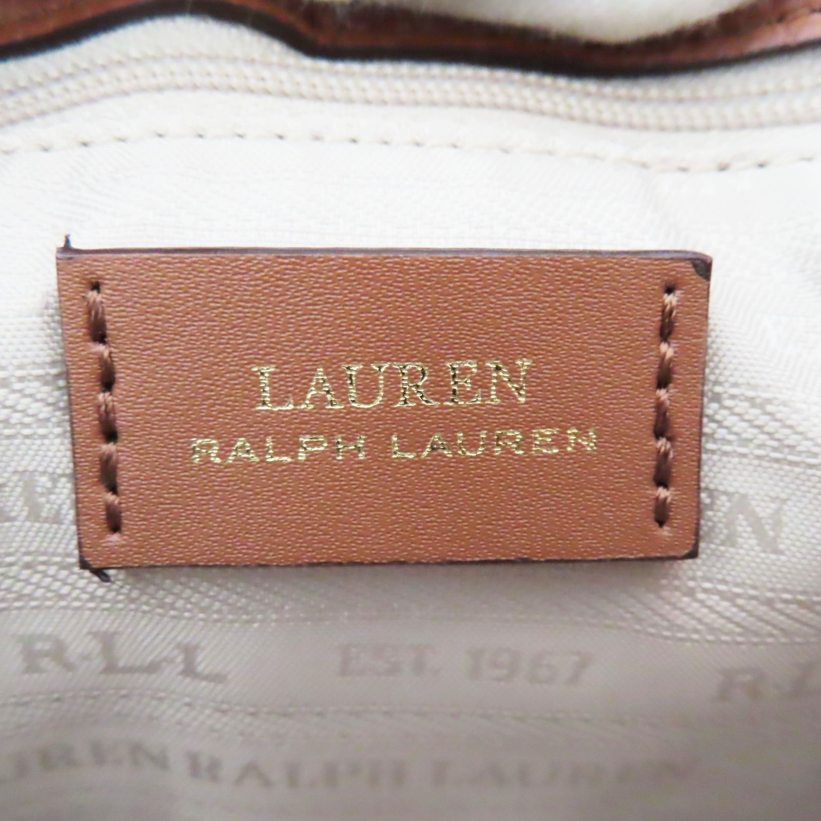 M06 RALPH LAUREN ラルフローレン フラップ レザー ショルダーバッグ チャ