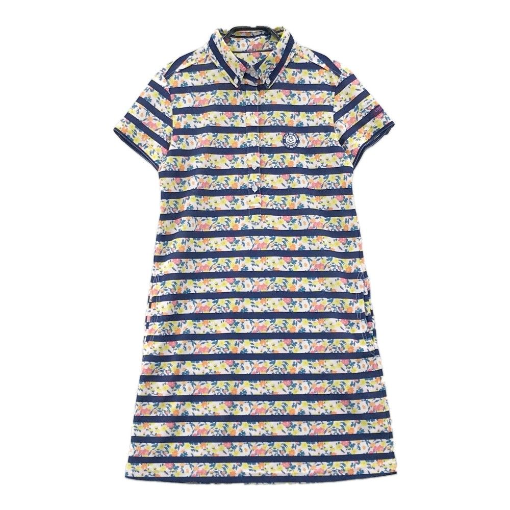 サイズ 0 JACK BUNNY ジャックバニー LIBERTY 半袖ワンピース 花 ボーダー柄 ピンク系 240101041106 ゴルフウェア レディース ストスト