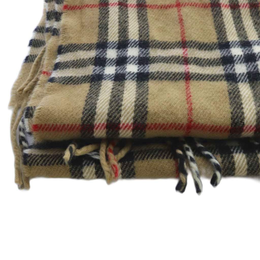  バーバリー ロンドン BURBERRY LONDON ノバチェック カシミヤ マフラー イングランド製 ストール 茶 その他 トップス