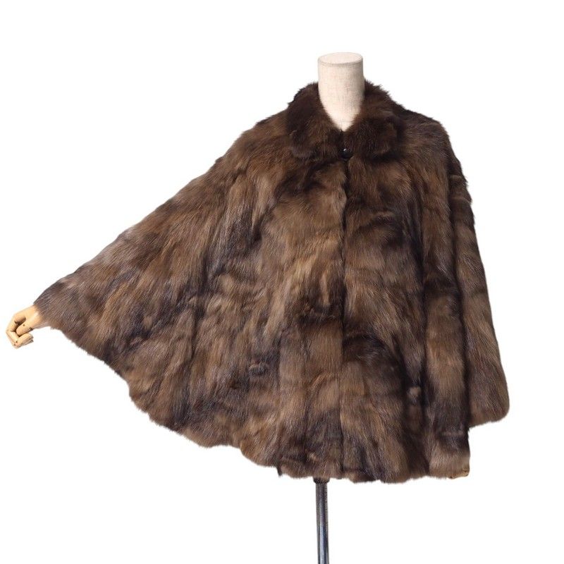 SOBOLロシアンセーブルポンチョケープ