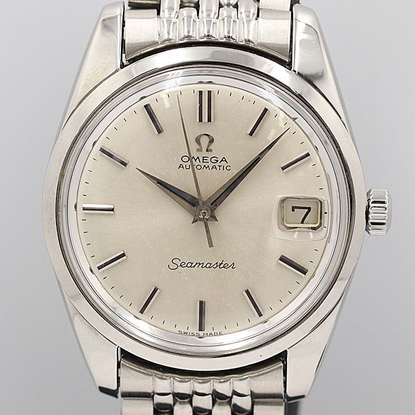 オメガシーマスターAT デイトシルバー文字盤コマ1付き