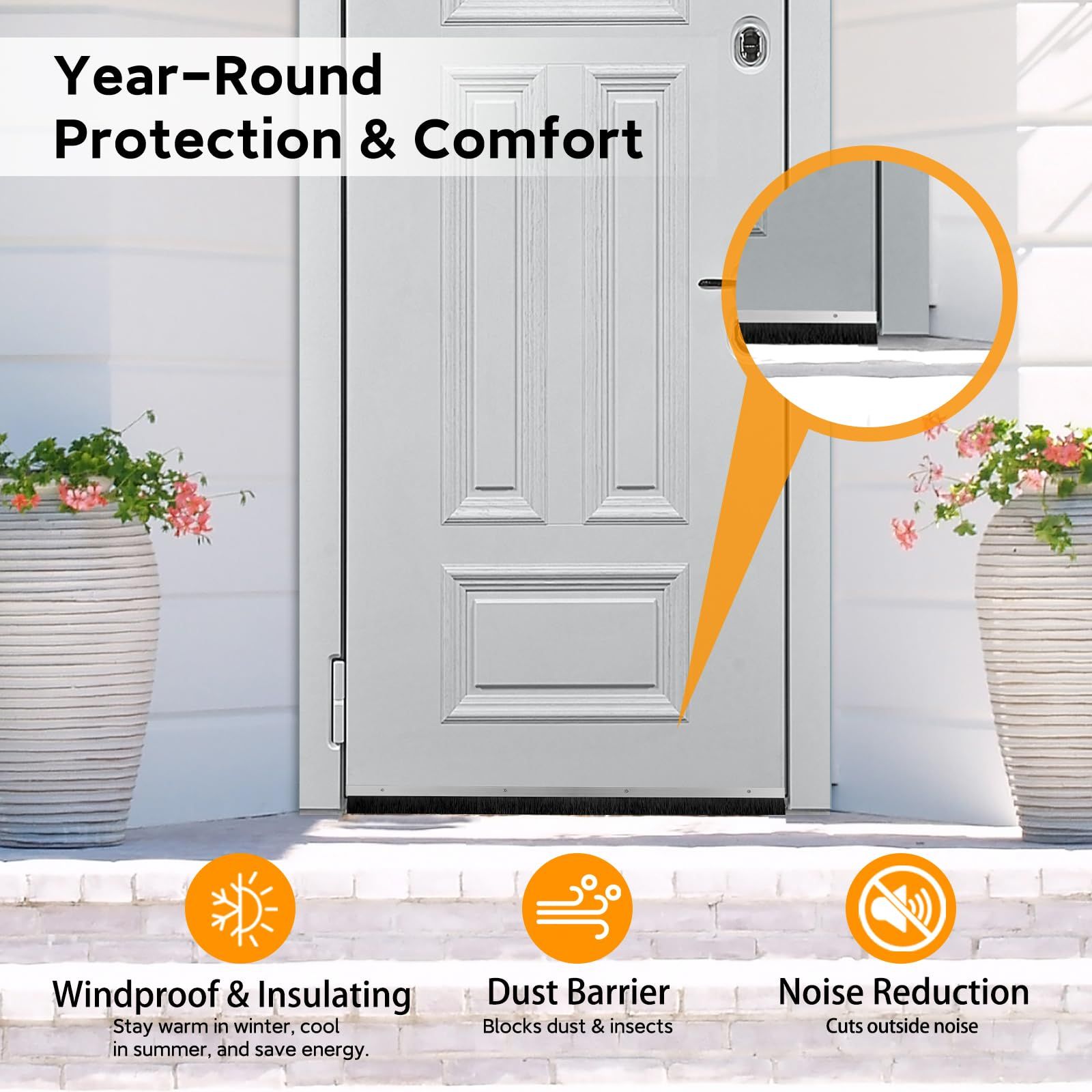 冷暖房効率アップ 高密度PPブラシ＆アルミ製フレーム