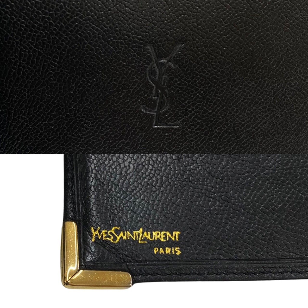 極 美品 箱付き YVES SAINT LAURENT イヴサンローラン YSL ロゴ 金具