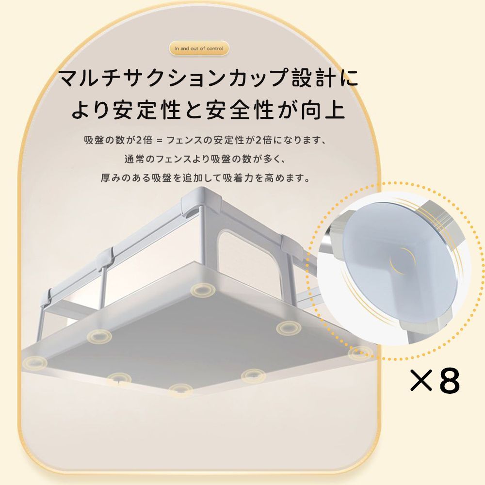 ベビーサークル メッシュ 四角 200cm×180cm 約2畳 通常サイズ ハイ