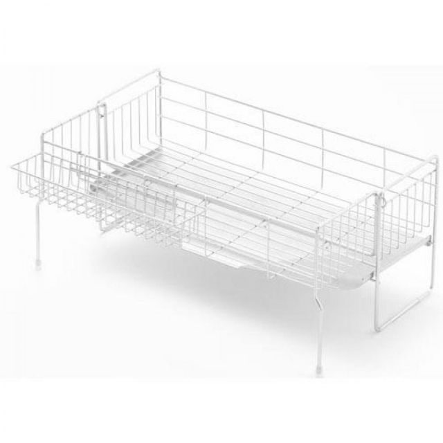 ヨシカワ 水切りラック 水切りかご ハイ 幅15×奥行47cm 3 4人用 シンクサイド 幅の広がる 1306108 食器 水切り カゴ 台所 シンク キッチン