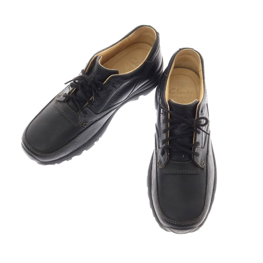 【中古】クラークス Clarks レザー スニーカー シューズ ブラック【サイズUK6 1/2】【メンズ】