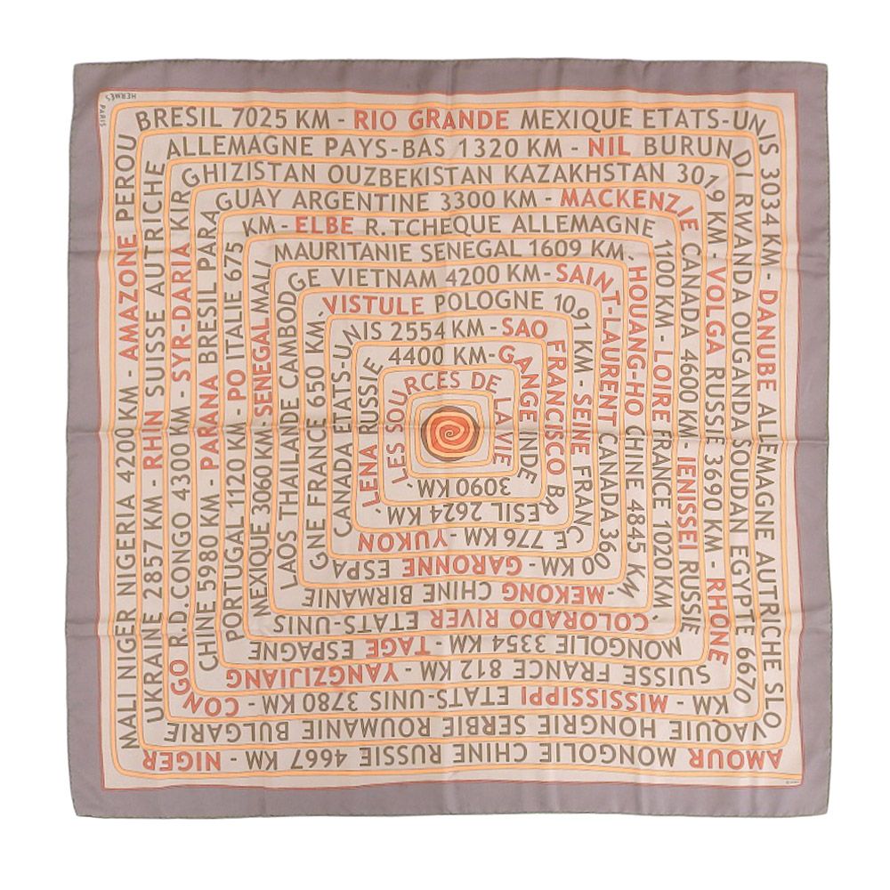 美品 エルメス スカーフ カレ90 LES SOURCES DE LA VIE 超美品